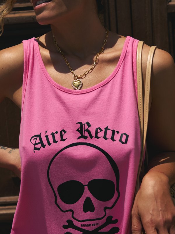 VESTIDO SKATER "CALAVERA" ROSA