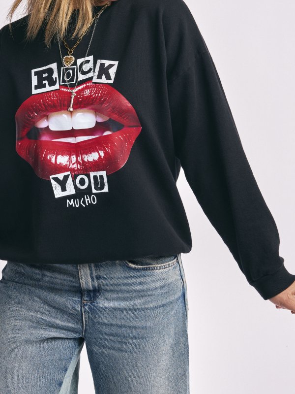 SUDADERA "LABIOS" ROCK YOU
