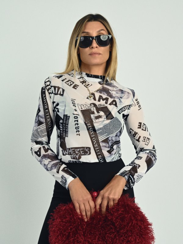 CAMISETA TUL "COLLAGE" BLANCA