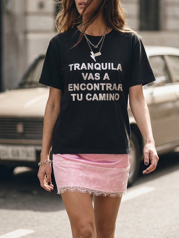 CAMISETA "TRANQUILA" NEGRA