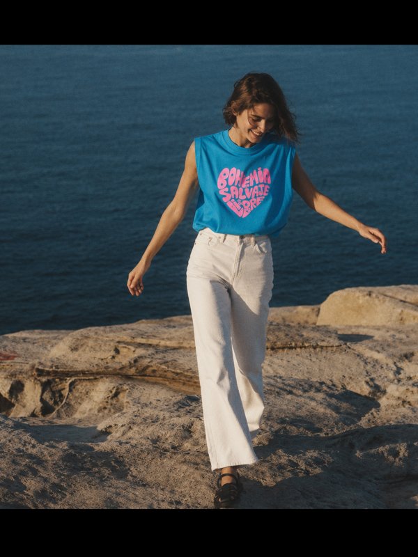 CAMISETA CHICA "BOHEMIA" AZUL