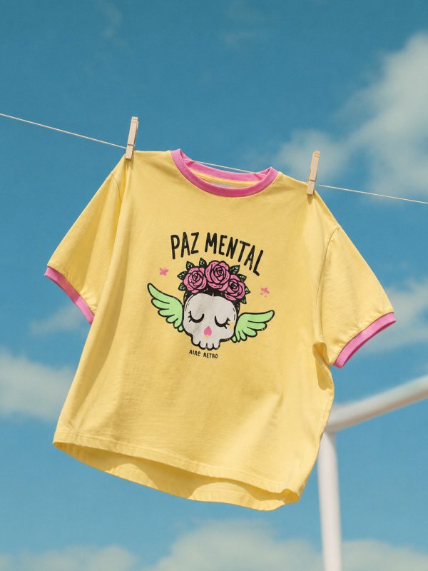 CAMISETA "PAZ MENTAL" AMARILLA