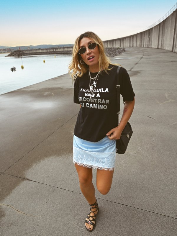 FALDA BLONDA "JANE" CELESTE