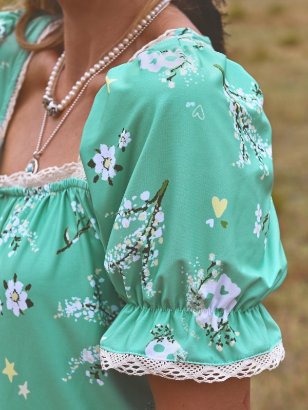 CAMISA "FLORA" VERDE AGUA