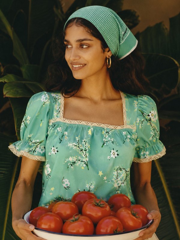 CAMISA "FLORA" VERDE AGUA