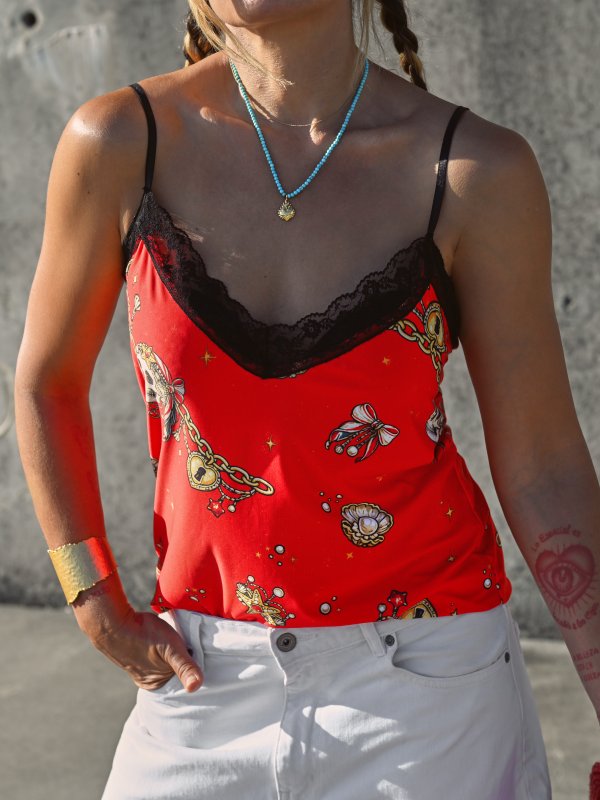 LENCERA "TESOROS" ROJO