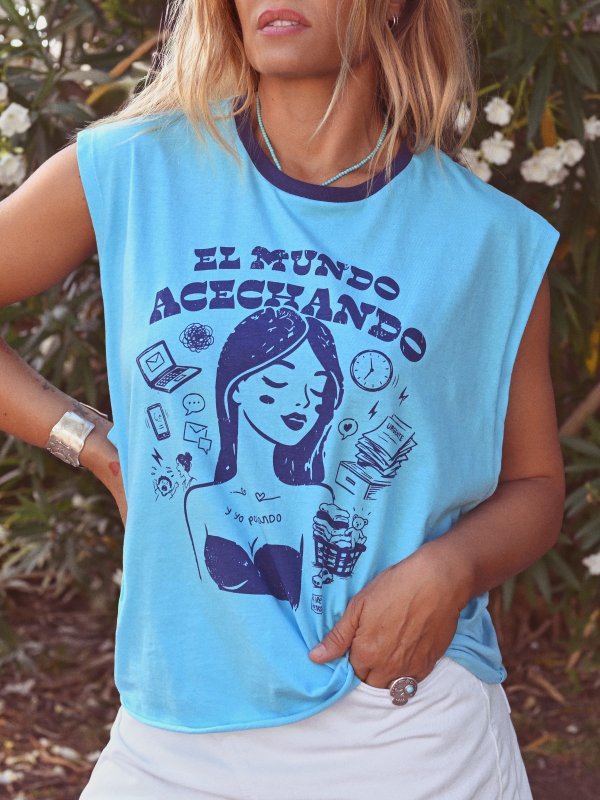 CAMI CHICA "ACECHANDO" AZUL