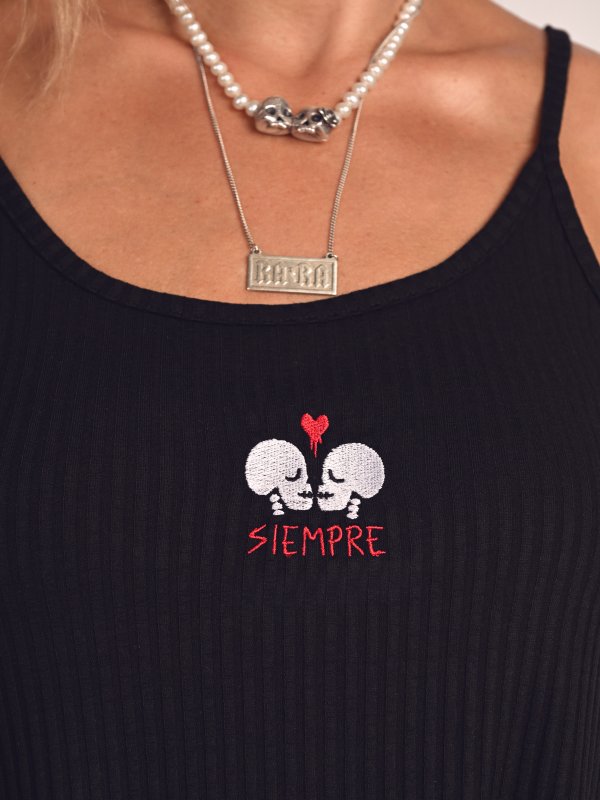 CAMI TIRANTES "SIEMPRE" NEGRA