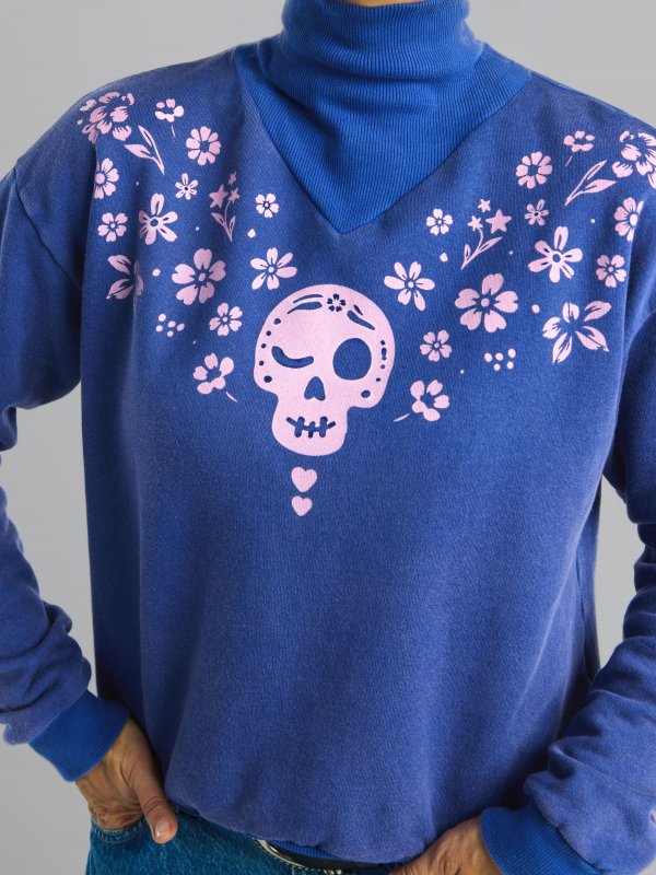 SUDADERA AZUL "CALAVERA"
